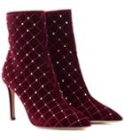 Valentino Garavani Valentino Garavani Rockstud Spike Velvet Ankle Boots