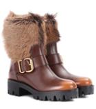 Rejina Pyo Fur-trimmed Leather Boots