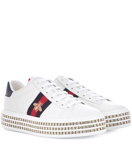 Stuart Weitzman Ace Platform Leather Sneakers