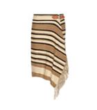 Polo Ralph Lauren Striped Knitted Silk, Cotton And Linen Wrap Skirt