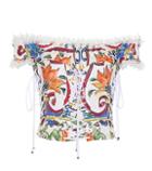 Dolce & Gabbana Printed Cotton Corset Top