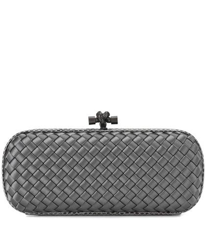 Bottega Veneta Knot Intrecciato Satin Clutch