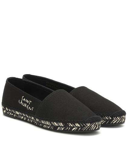 Saint Laurent Embroidered Cotton Espadrilles