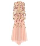Costarellos Floral-embroidered Tulle Gown