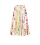 Rosie Assoulin Pleated Stretch-cotton A-line Skirt