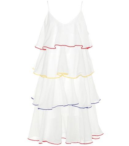 Kate Moss For Equipment Imaan Tier Flounce Cotton Dress