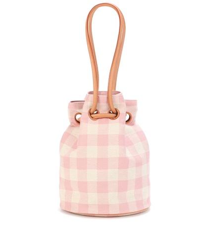 Mansur Gavriel Gingham Drawstring Pouch
