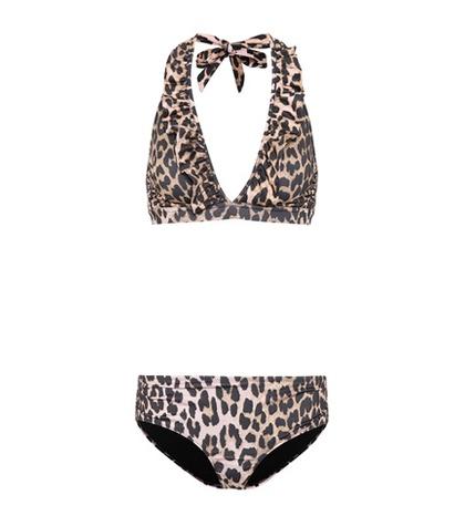 Ganni Belrose Printed Halter Bikini