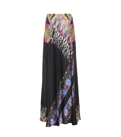 Miu Miu Printed Silk Maxi Skirt