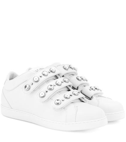 Jimmy Choo Ny Embellished Leather Sneakers