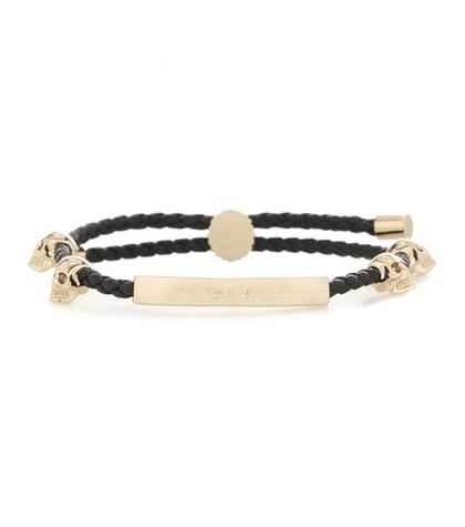 Miu Miu Friendship Skull Leather Bracelet