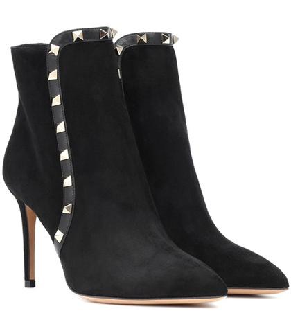 Miu Miu Valentino Garavani Rockstud Suede Ankle Boots