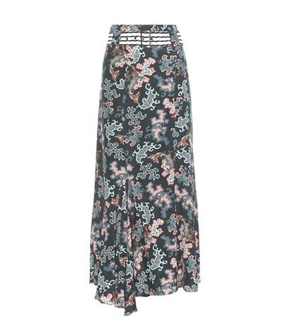Miu Miu Geometric Merge Silk-blend Skirt
