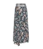 Miu Miu Geometric Merge Silk-blend Skirt