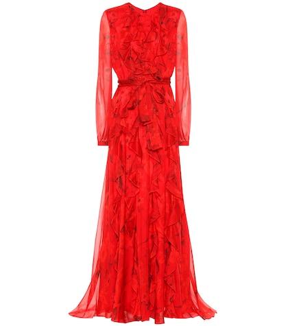 Valentino Printed Silk-chiffon Gown