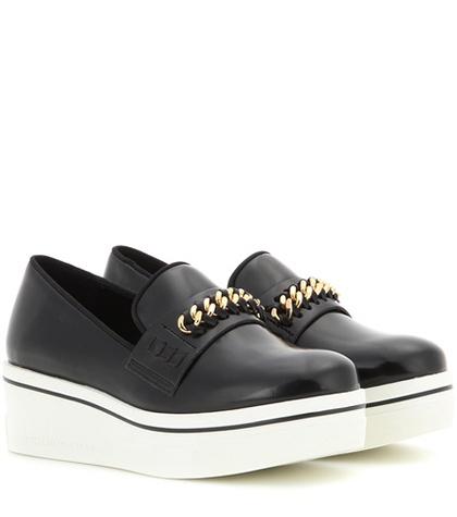 Stella Mccartney Embellished Faux Leather Platform Slip-on Sneakers