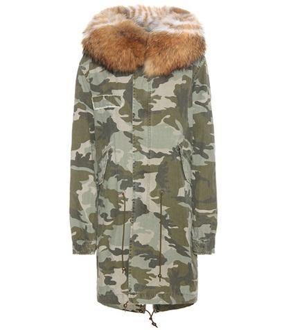 Mr & Mrs Italy Printed Cotton Parka With Fur