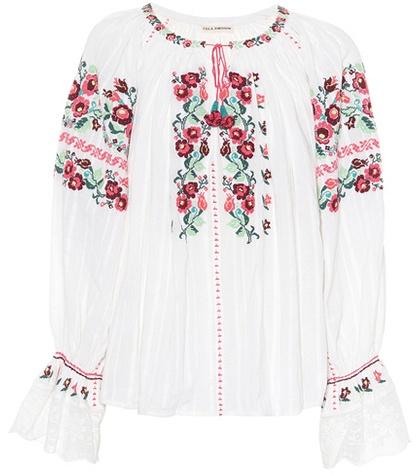 Ulla Johnson Devra Embroidered Cotton Blouse