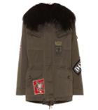 Dolce & Gabbana Fur-trimmed Embellished Cotton Parka