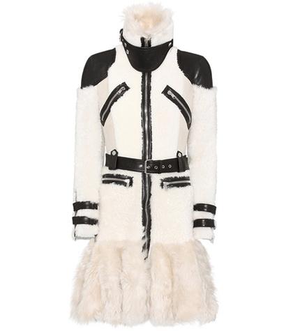 Alexander Mcqueen Leather-trimmed Shearling Coat
