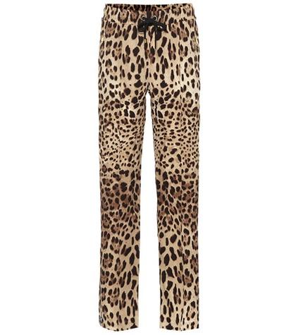 Valentino Garavani Leopard-printed Silk Pants
