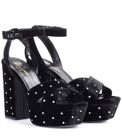 Simone Rocha Farah 80 Embellished Velvet Plateau Sandals