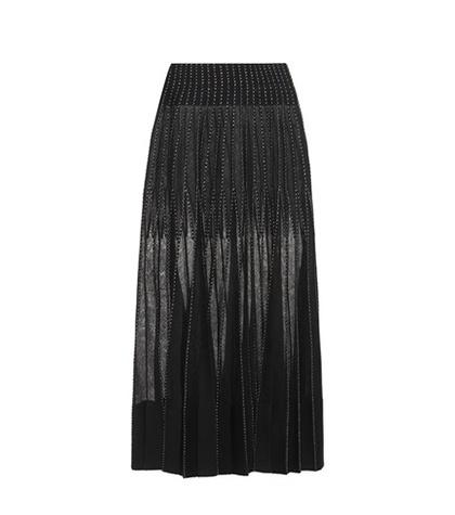 Alexander Mcqueen Lurex Pleated Midi Skirt