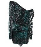 Saint Laurent Asymmetric Leopard Print Mini Dress