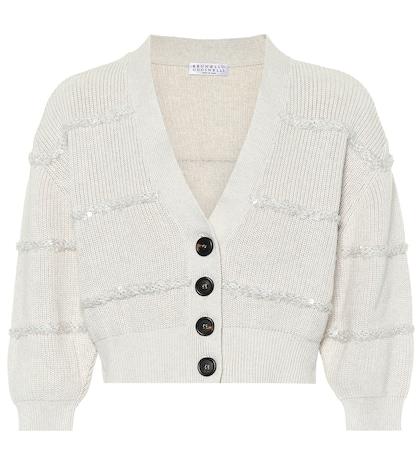 Brunello Cucinelli Sequined Cotton Cardigan