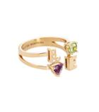 Roger Vivier Love 18kt Yellow Gold Peridot, Amethyst And Diamond Ring