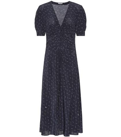 Miu Miu Star-printed Silk Midi Dress