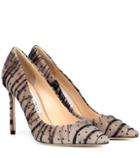 Jimmy Choo Romy 100 Tulle And Suede Pumps