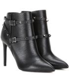 Valentino Valentino Garavani Rockstud Rolling Noir Leather Ankle Boots
