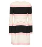 Valentino Wool And Silk Striped Dress