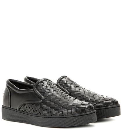 Valentino Intrecciato Leather Slip-on Sneakers