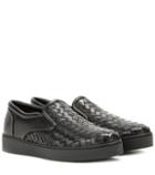 Valentino Intrecciato Leather Slip-on Sneakers
