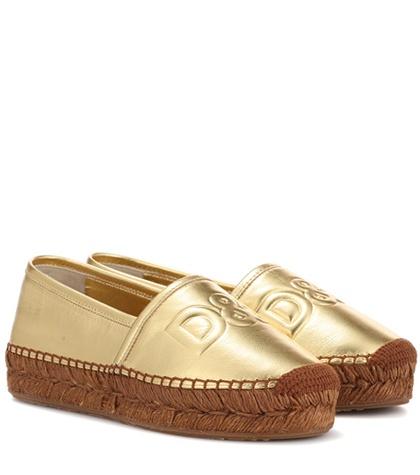 Dolce & Gabbana Metallic Leather Espadrilles