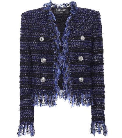 Balmain Fringe-trimmed Bouclé Jacket