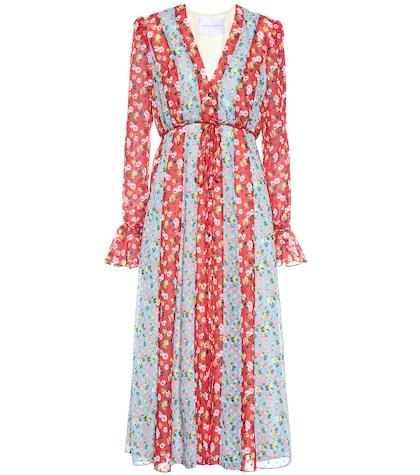 Carolina Herrera Floral Crêpe Midi Dress