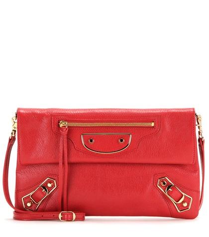Mary Katrantzou Classic Metallic Edge Envelope Leather Shoulder Bag