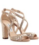 Jimmy Choo Carrie 100 Glitter-embellished Leather Sandals