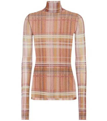 Acne Studios Madras Plaid Turtleneck Top