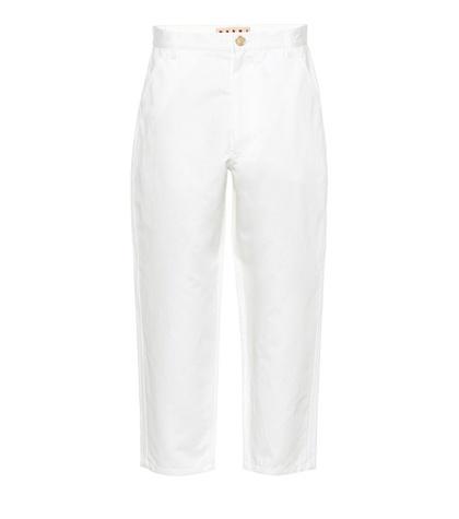 Marni Cotton And Linen Cropped Pants