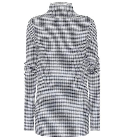 Jil Sander Plaid Cotton-blend Top