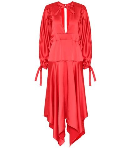 Self-portrait Asymmetric Satin Dress