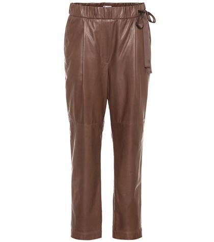 Brunello Cucinelli Cropped Leather Pants