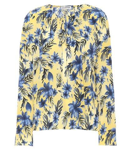 Balenciaga Floral-printed Silk Blouse