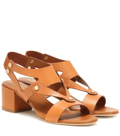 Gucci Kids Leather Slingback Sandals