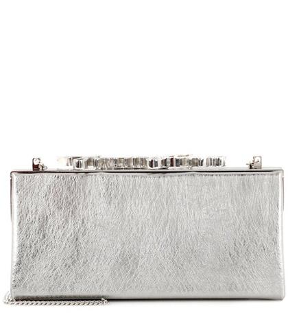 Tod's Celeste Crystal-embellished Leather Clutch