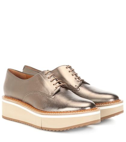 Bottega Veneta Berlin Metallic Leather Derby Shoes